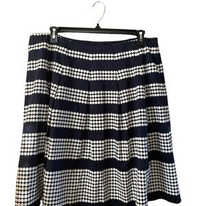 Talbots Navy and White A-Line Skirt